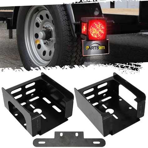 trailer metal tail light guard bracket steel square|JY PERFORMANCE Pair Square Trailer Tail Light Mounting Box .